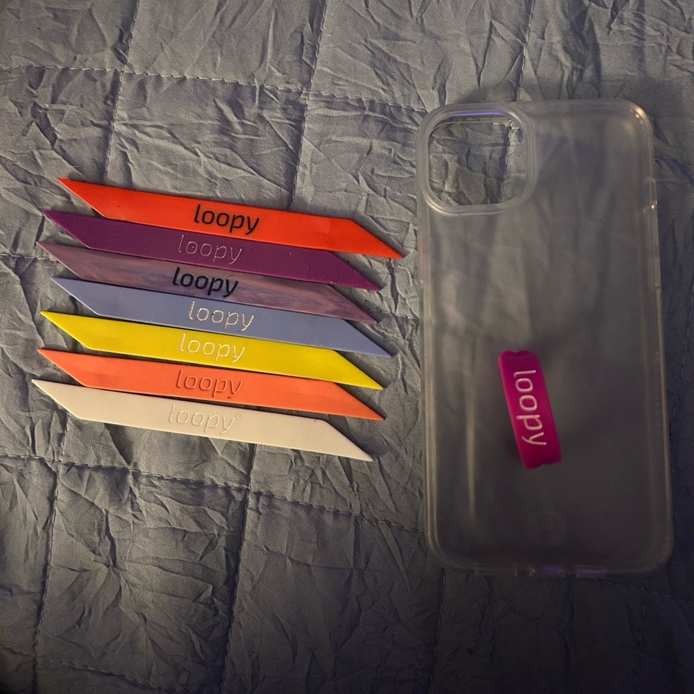 iPhone 14 Plus matte clear loopy case barley used